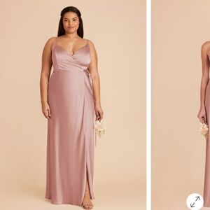 Birdy Grey Cindy Wrap Dress - English Rose Shiny Satin
